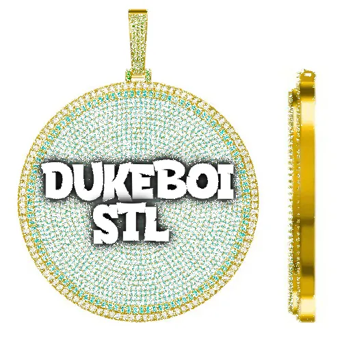 CUSTOM LETTER NECKLACE 3D BIG DISC sold by The GUU Shop