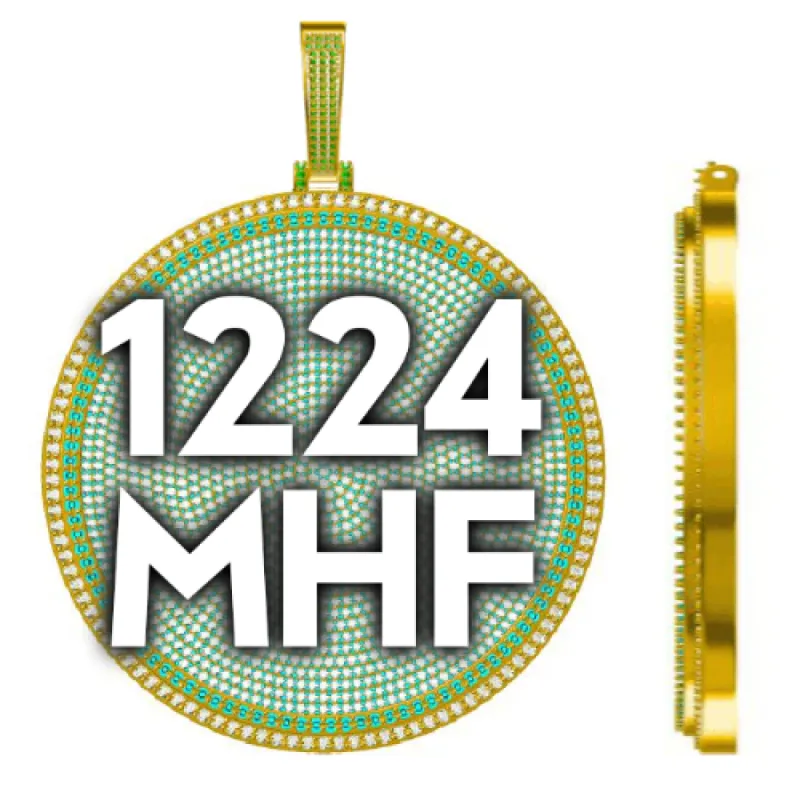 CUSTOM LETTER NECKLACE 3D BIG DISC sold by The GUU Shop