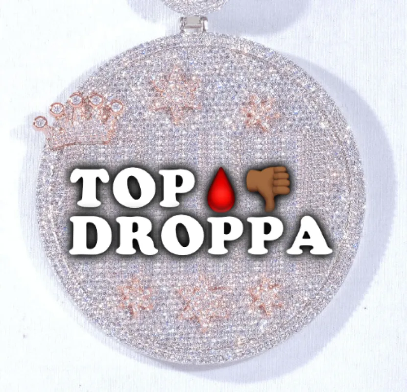 CUSTOM LETTER NECKLACE 3D BIG CROWN DISC sold by The GUU Shop