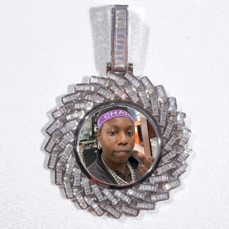 Large 3D Baguette Custom Picture Pendant sold by The GUU Shop