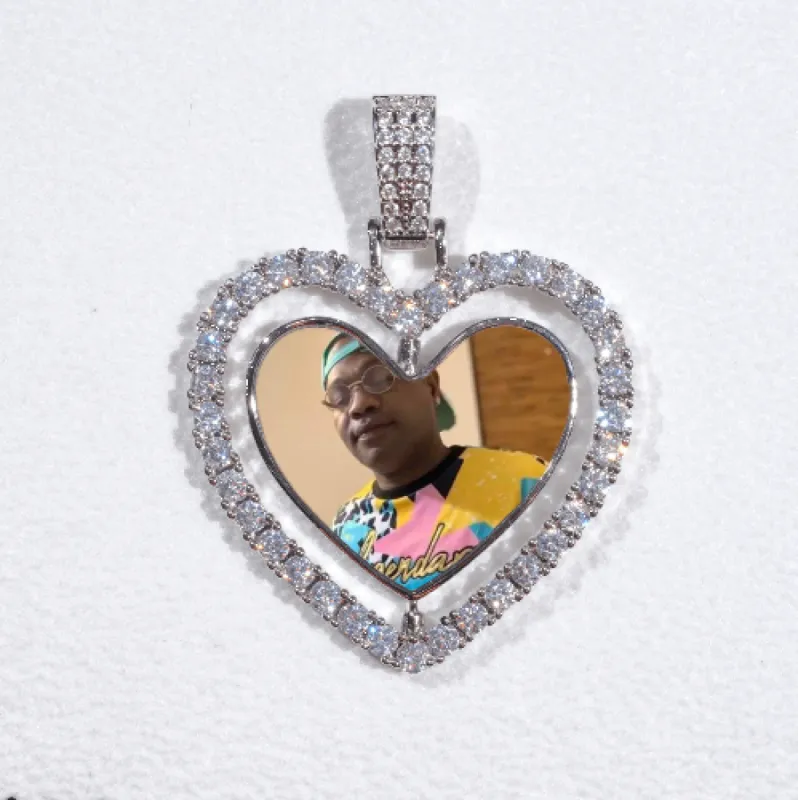 3D Spinning 2-Faced Heart Custom Picture Pendant sold by The GUU Shop