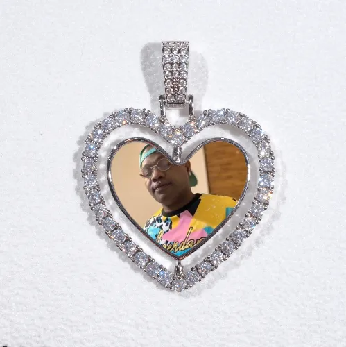 3D Spinning 2-Faced Heart Custom Picture Pendant sold by The GUU Shop