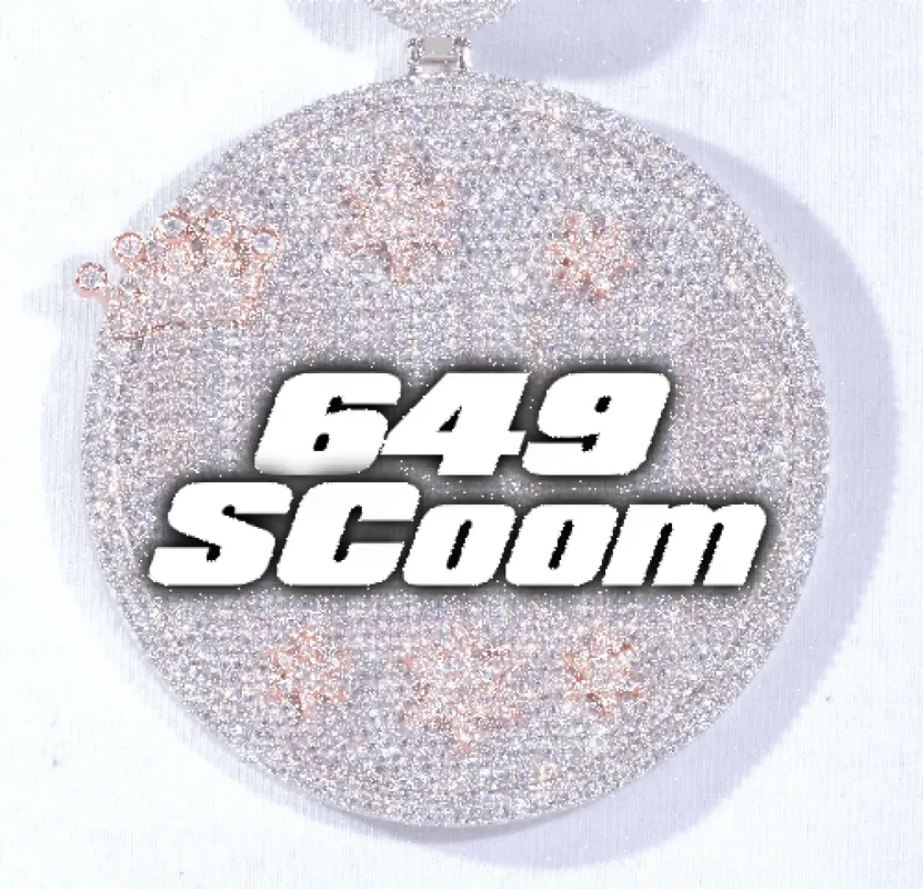 CUSTOM LETTER NECKLACE 3D BIG CROWN DISC sold by The GUU Shop