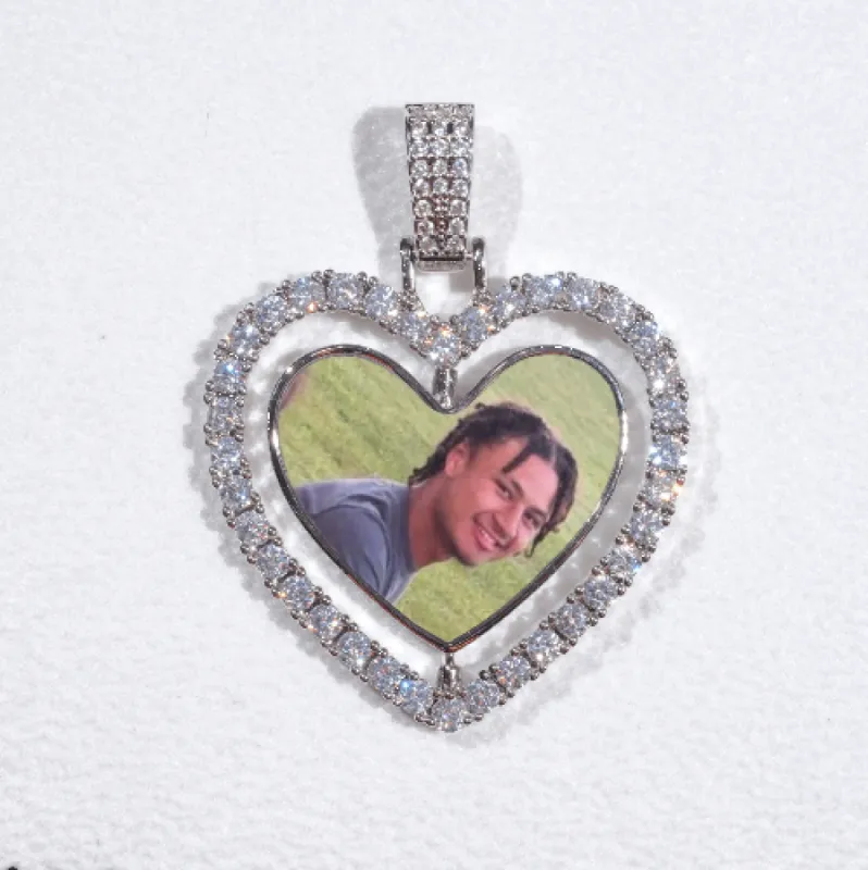 3D Spinning 2-Faced Heart Custom Picture Pendant sold by The GUU Shop