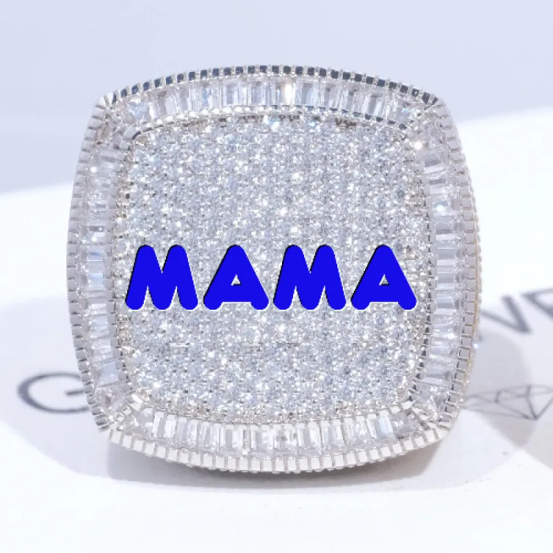 CUSTOM LETTER 3D ICED RING sold by The GUU Shop