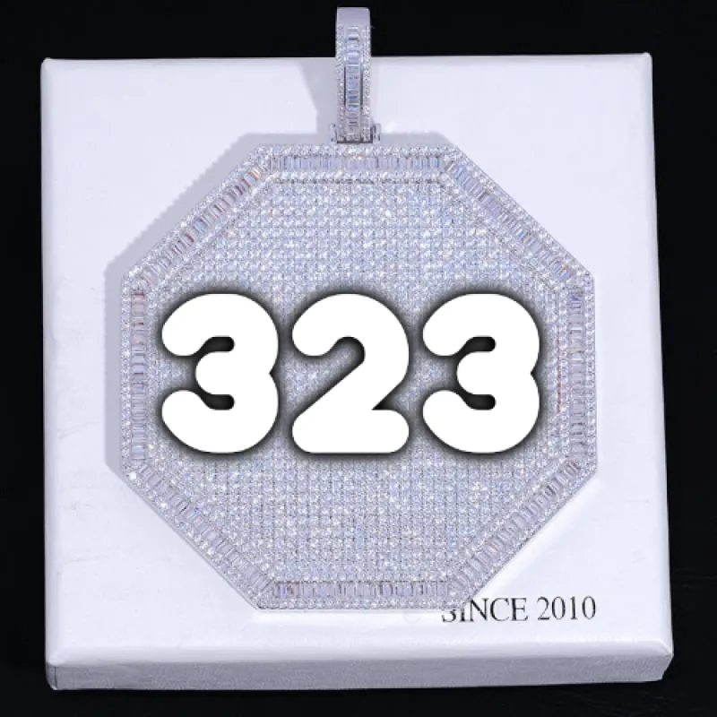 CUSTOM LETTER NECKLACE 3D BIG OCTAGON sold by The GUU Shop