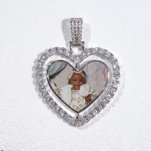 3D Spinning 2-Faced Heart Custom Picture Pendant sold by The GUU Shop