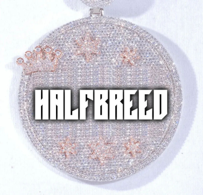 CUSTOM LETTER NECKLACE 3D BIG CROWN DISC sold by The GUU Shop