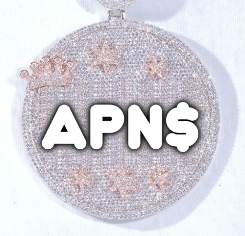 CUSTOM LETTER NECKLACE 3D BIG CROWN DISC sold by The GUU Shop