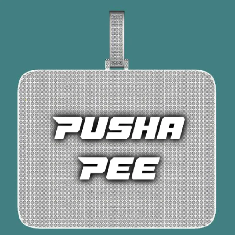 CUSTOM LETTER NECKLACE 3D BIG SQUARE sold by The GUU Shop