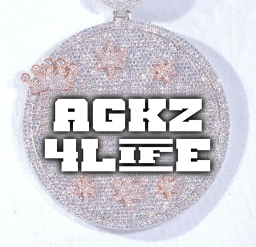 CUSTOM LETTER NECKLACE 3D BIG CROWN DISC made by The GUU Shop