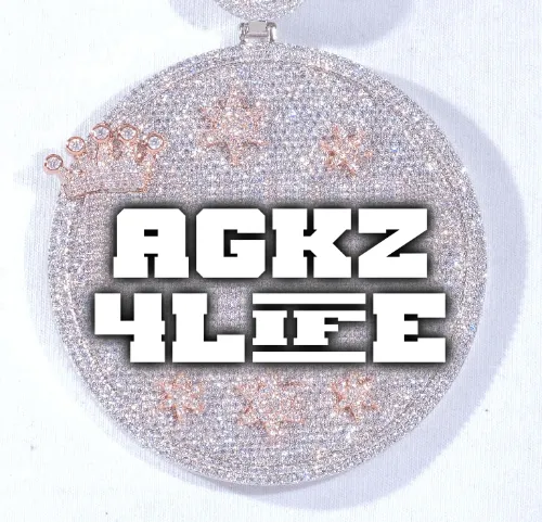 CUSTOM LETTER NECKLACE 3D BIG CROWN DISC sold by The GUU Shop