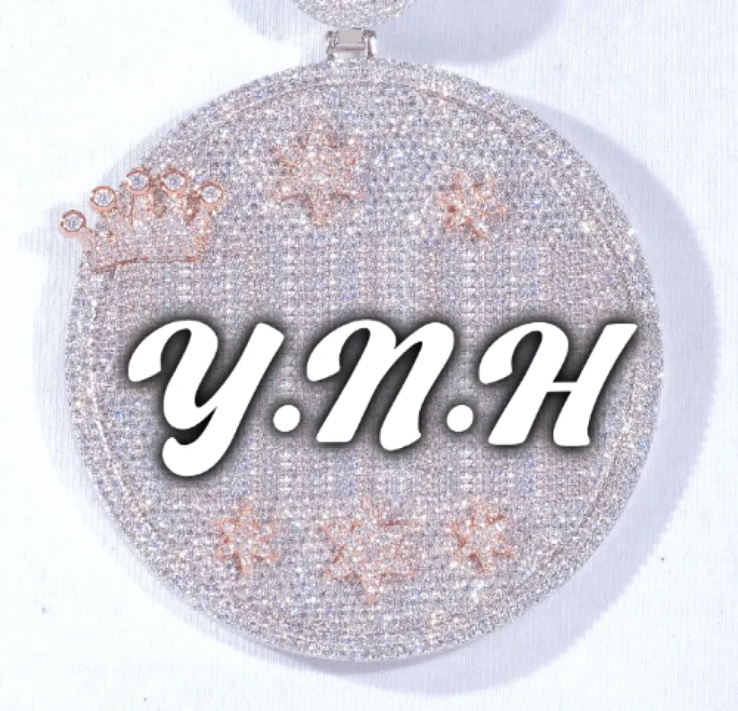 CUSTOM LETTER NECKLACE 3D BIG CROWN DISC made by The GUU Shop