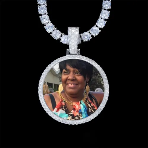 925S & VVS Moissanite 3D Circle Custom Picture Pendant sold by The GUU Shop