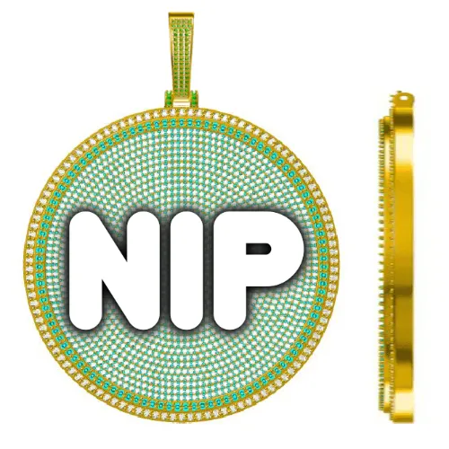 CUSTOM LETTER NECKLACE 3D BIG DISC sold by The GUU Shop