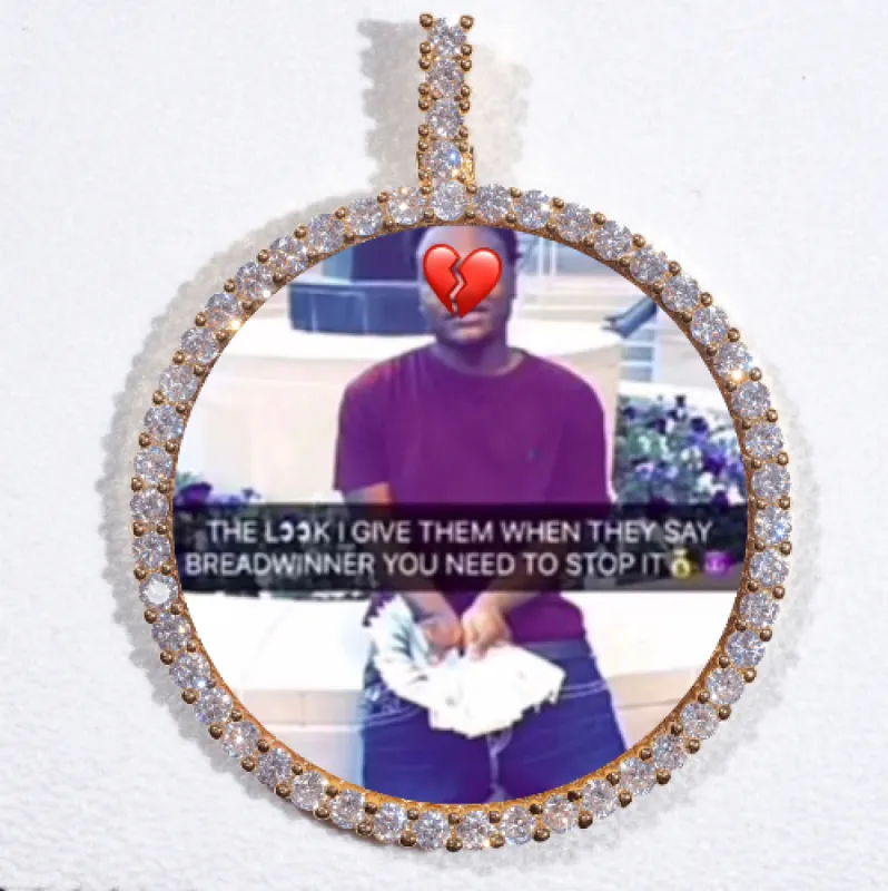 LARGE 3D CIRCLE CUSTOM PICTURE PENDANT made by The GUU Shop