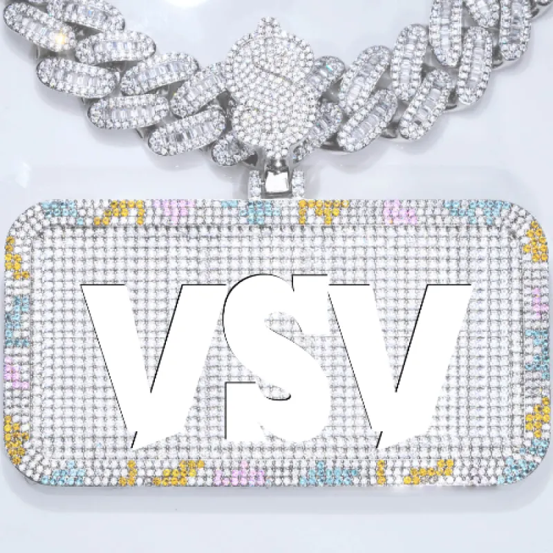 CUSTOM LETTER NECKLACE 3D COLORFUL SQUARE sold by The GUU Shop