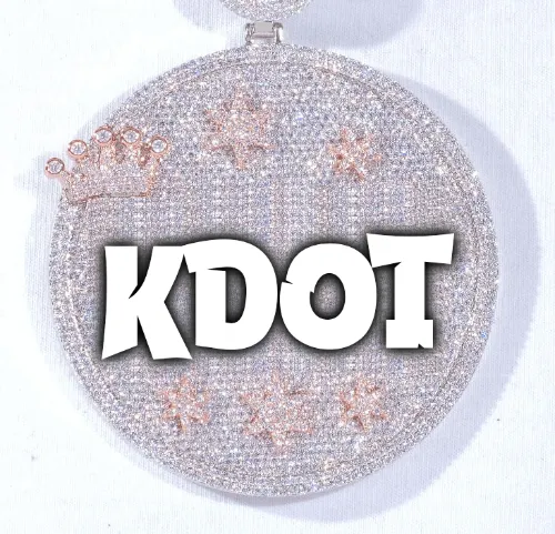 CUSTOM LETTER NECKLACE 3D BIG CROWN DISC sold by The GUU Shop