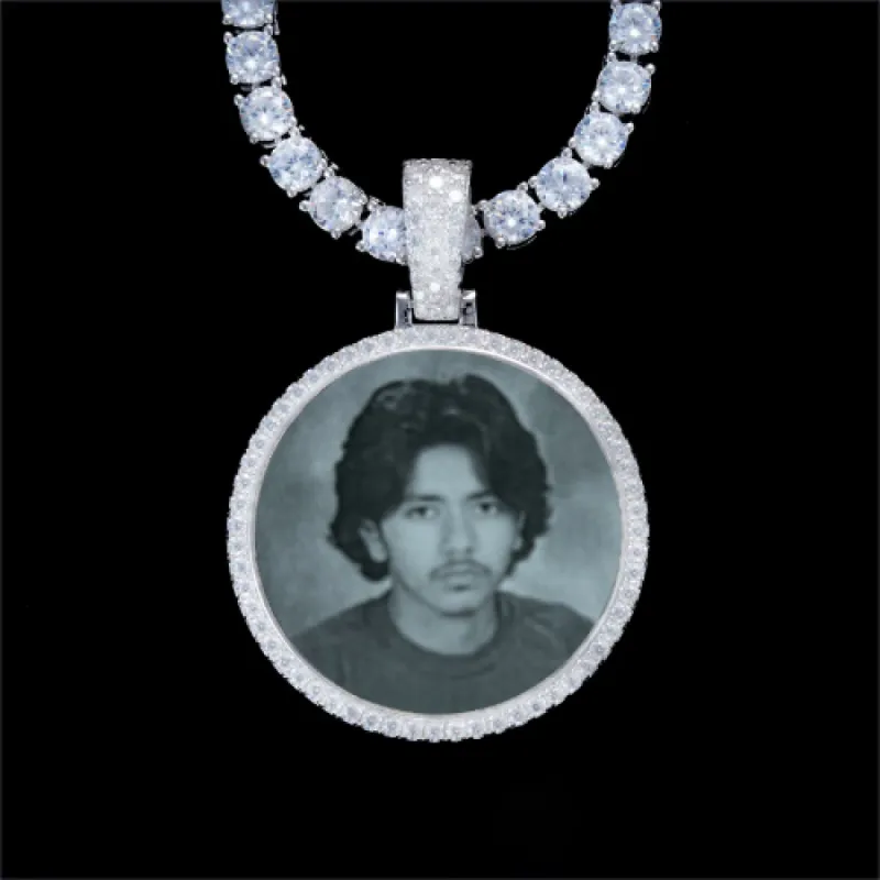 925S & VVS Moissanite 3D Circle Custom Picture Pendant sold by The GUU Shop