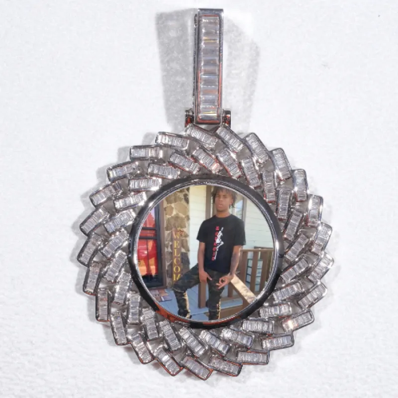 Large 3D Baguette Custom Picture Pendant sold by The GUU Shop
