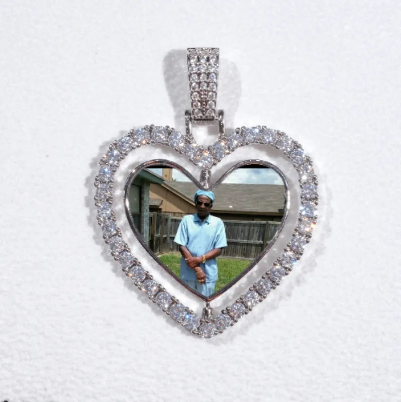 3D Spinning 2-Faced Heart Custom Picture Pendant sold by The GUU Shop