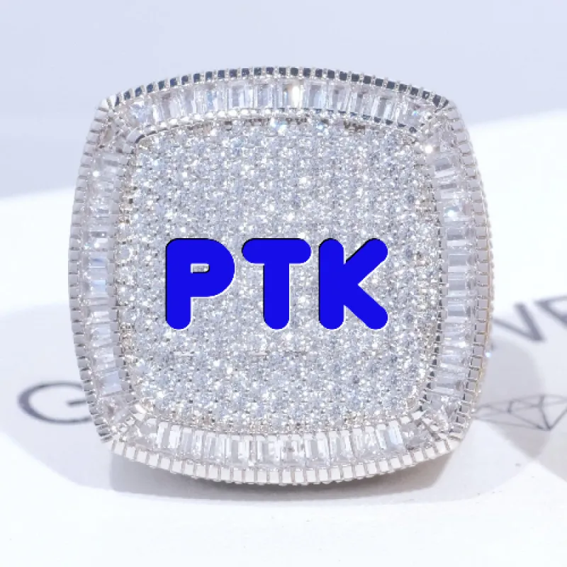 CUSTOM LETTER 3D ICED RING sold by The GUU Shop