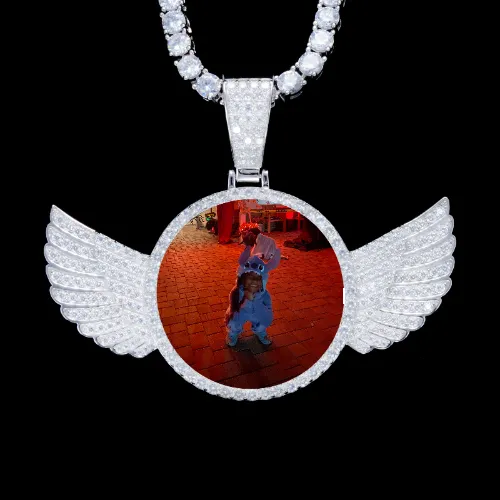 925S & VVS Moissanite 3D Wing Custom Picture Pendant sold by The GUU Shop