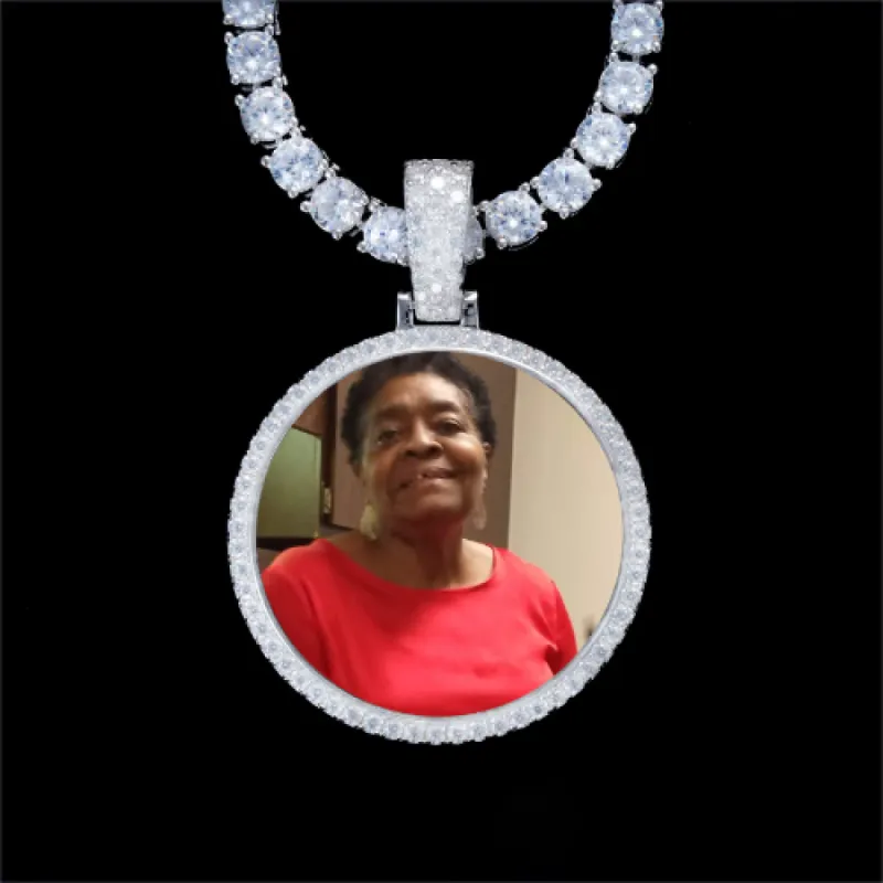 925S & VVS Moissanite 3D Circle Custom Picture Pendant sold by The GUU Shop