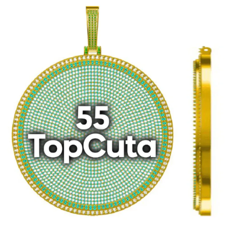 CUSTOM LETTER NECKLACE 3D BIG DISC sold by The GUU Shop