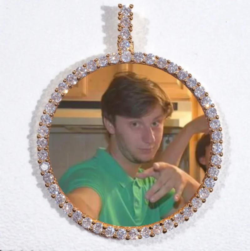 LARGE 3D CIRCLE CUSTOM PICTURE PENDANT sold by The GUU Shop