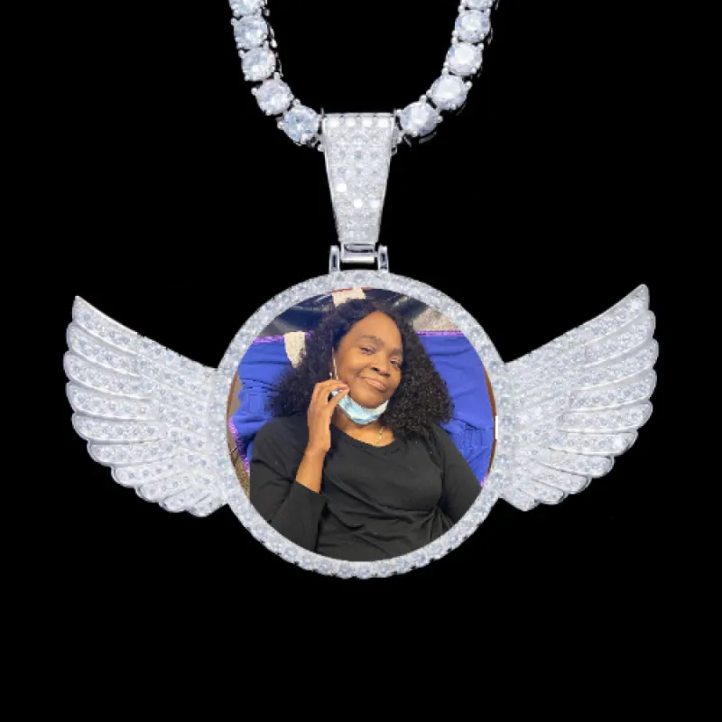 925S & VVS Moissanite 3D Wing Custom Picture Pendant sold by The GUU Shop