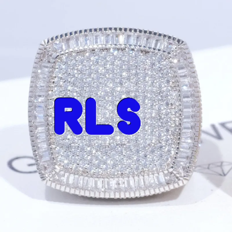 CUSTOM LETTER 3D ICED RING sold by The GUU Shop