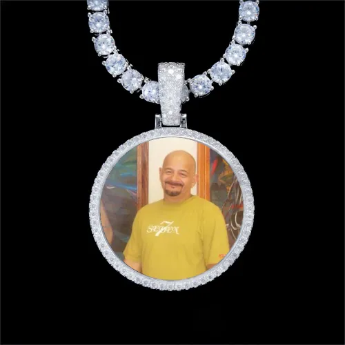 925S & VVS Moissanite 3D Circle Custom Picture Pendant sold by The GUU Shop