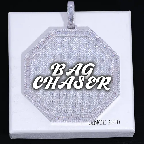 CUSTOM LETTER NECKLACE 3D BIG OCTAGON sold by The GUU Shop
