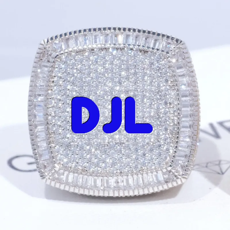 CUSTOM LETTER 3D ICED RING sold by The GUU Shop