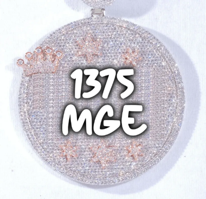 CUSTOM LETTER NECKLACE 3D BIG CROWN DISC sold by The GUU Shop