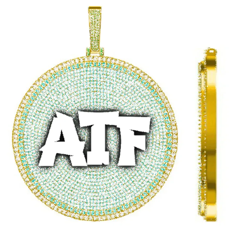 CUSTOM LETTER NECKLACE 3D BIG DISC sold by The GUU Shop