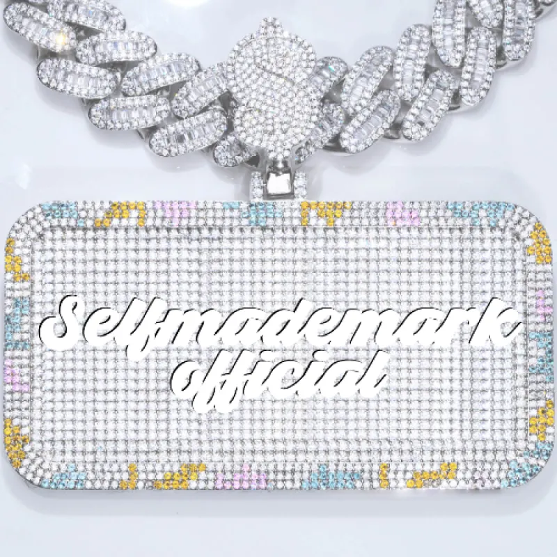 CUSTOM LETTER NECKLACE 3D COLORFUL SQUARE sold by The GUU Shop