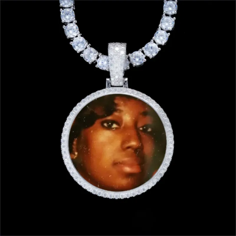925S & VVS Moissanite 3D Circle Custom Picture Pendant sold by The GUU Shop