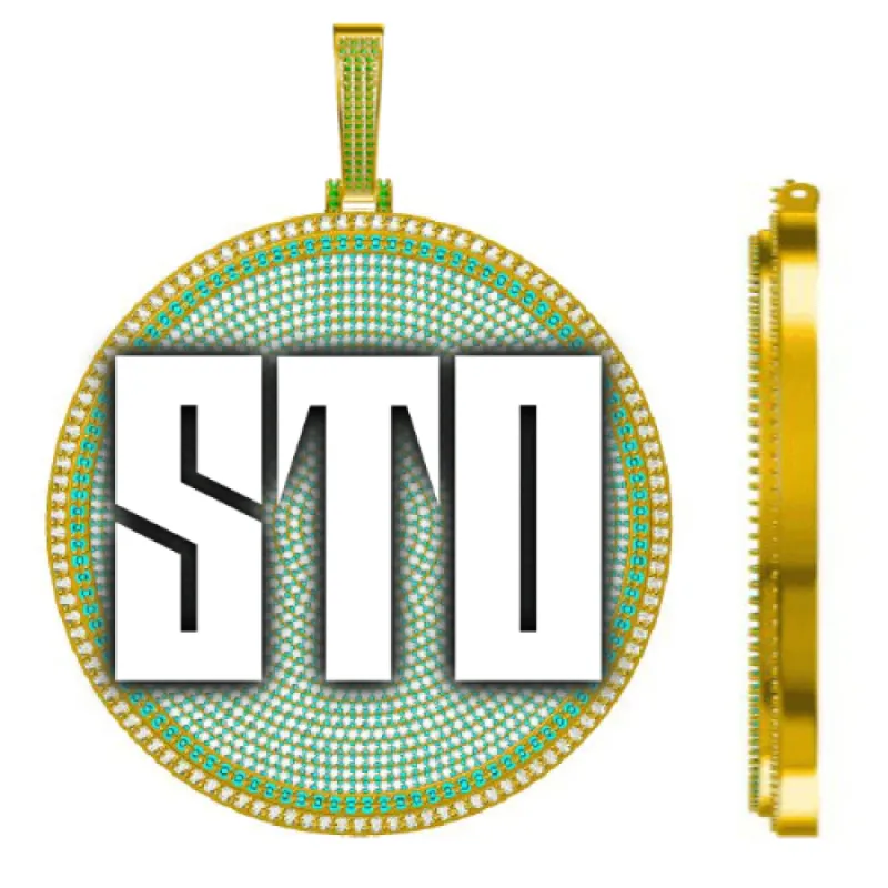 CUSTOM LETTER NECKLACE 3D BIG DISC sold by The GUU Shop