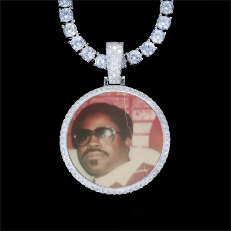 925S & VVS Moissanite 3D Circle Custom Picture Pendant sold by The GUU Shop