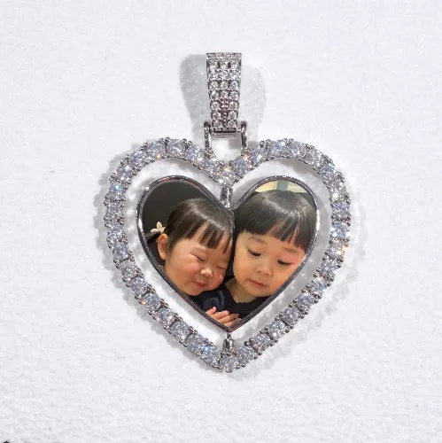 3D Spinning 2-Faced Heart Custom Picture Pendant sold by The GUU Shop