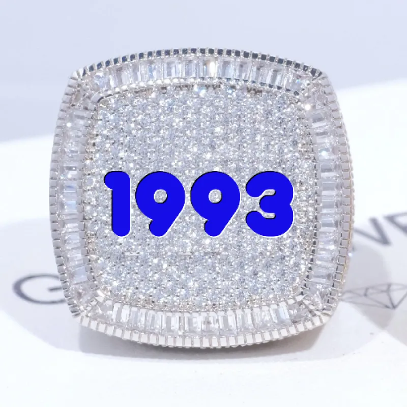 CUSTOM LETTER 3D ICED RING sold by The GUU Shop