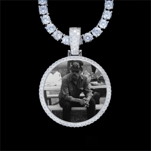 925S & VVS Moissanite 3D Circle Custom Picture Pendant sold by The GUU Shop