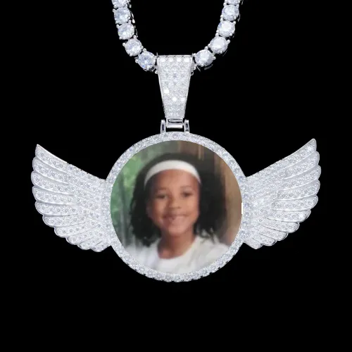 925S & VVS Moissanite 3D Wing Custom Picture Pendant sold by The GUU Shop