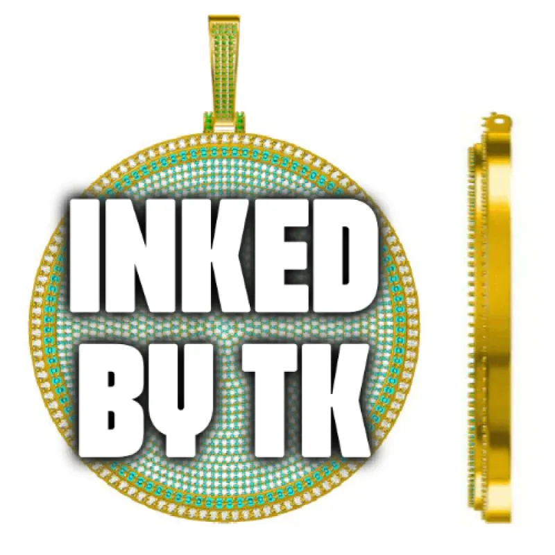 CUSTOM LETTER NECKLACE 3D BIG DISC sold by The GUU Shop