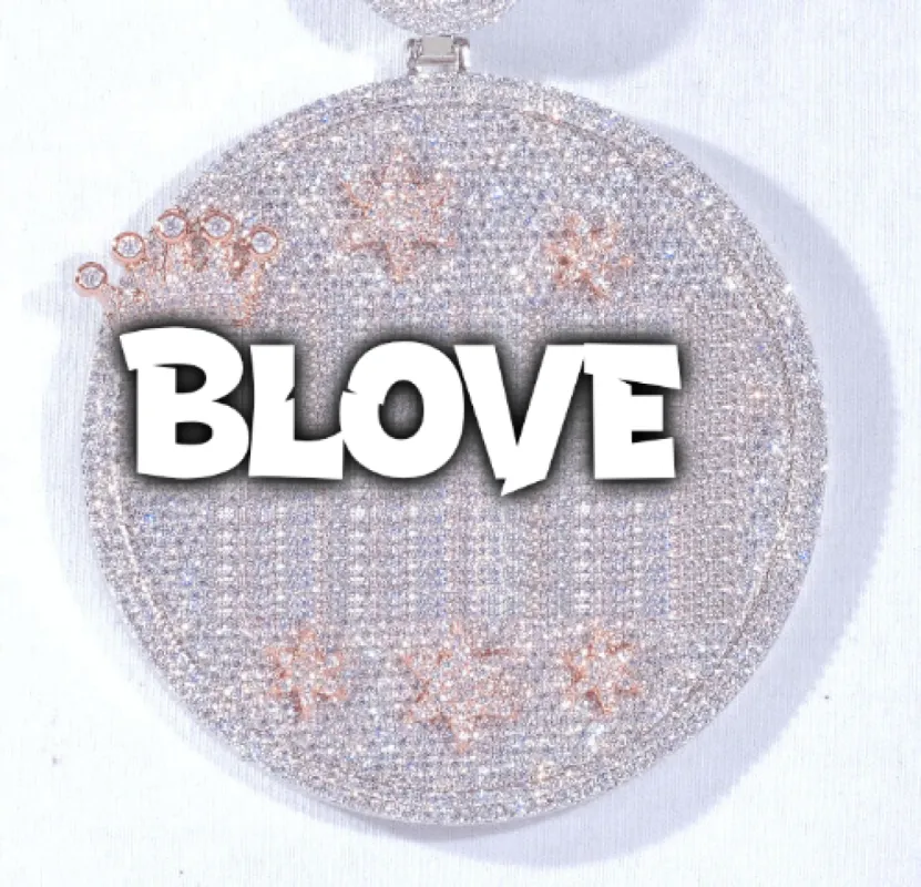 CUSTOM LETTER NECKLACE 3D BIG CROWN DISC sold by The GUU Shop