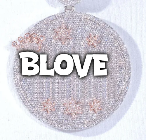 CUSTOM LETTER NECKLACE 3D BIG CROWN DISC sold by The GUU Shop