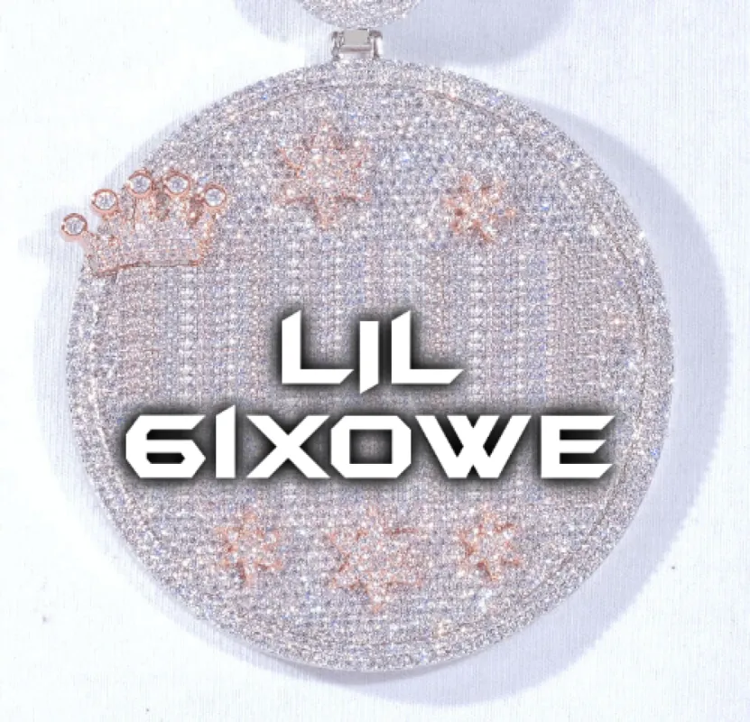 CUSTOM LETTER NECKLACE 3D BIG CROWN DISC made by The GUU Shop