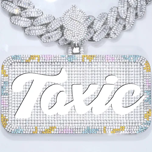 CUSTOM LETTER NECKLACE 3D COLORFUL SQUARE sold by The GUU Shop